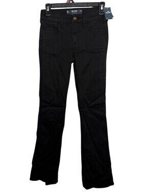 Hollister Womens 0 Stretch Mid Rise Boot Black Denim Pants Goth Gothic Grunge